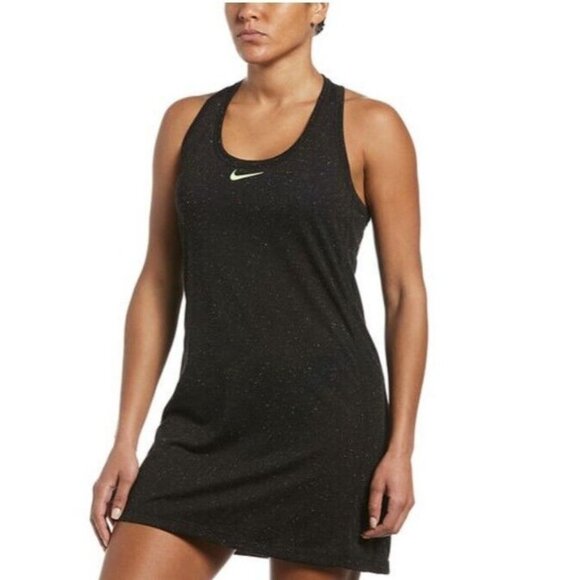 Nike nessb376 Confetti Cover-Up Racerback Dress Black - Picture 1 of 3